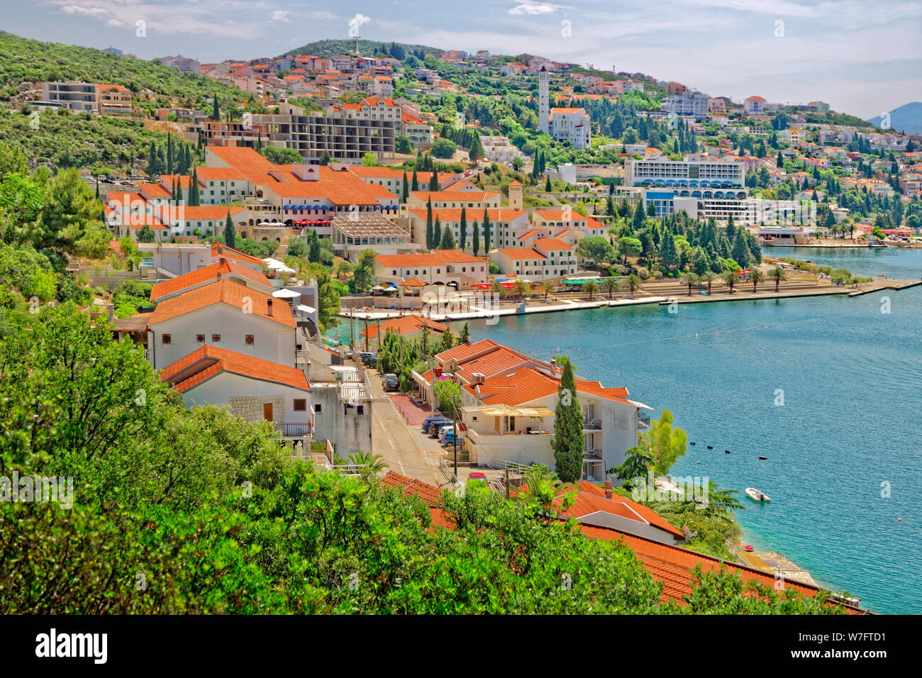 Neum Stadt an der adriatischen Küste von Bosnien und Herzegowina. Stockfoto
