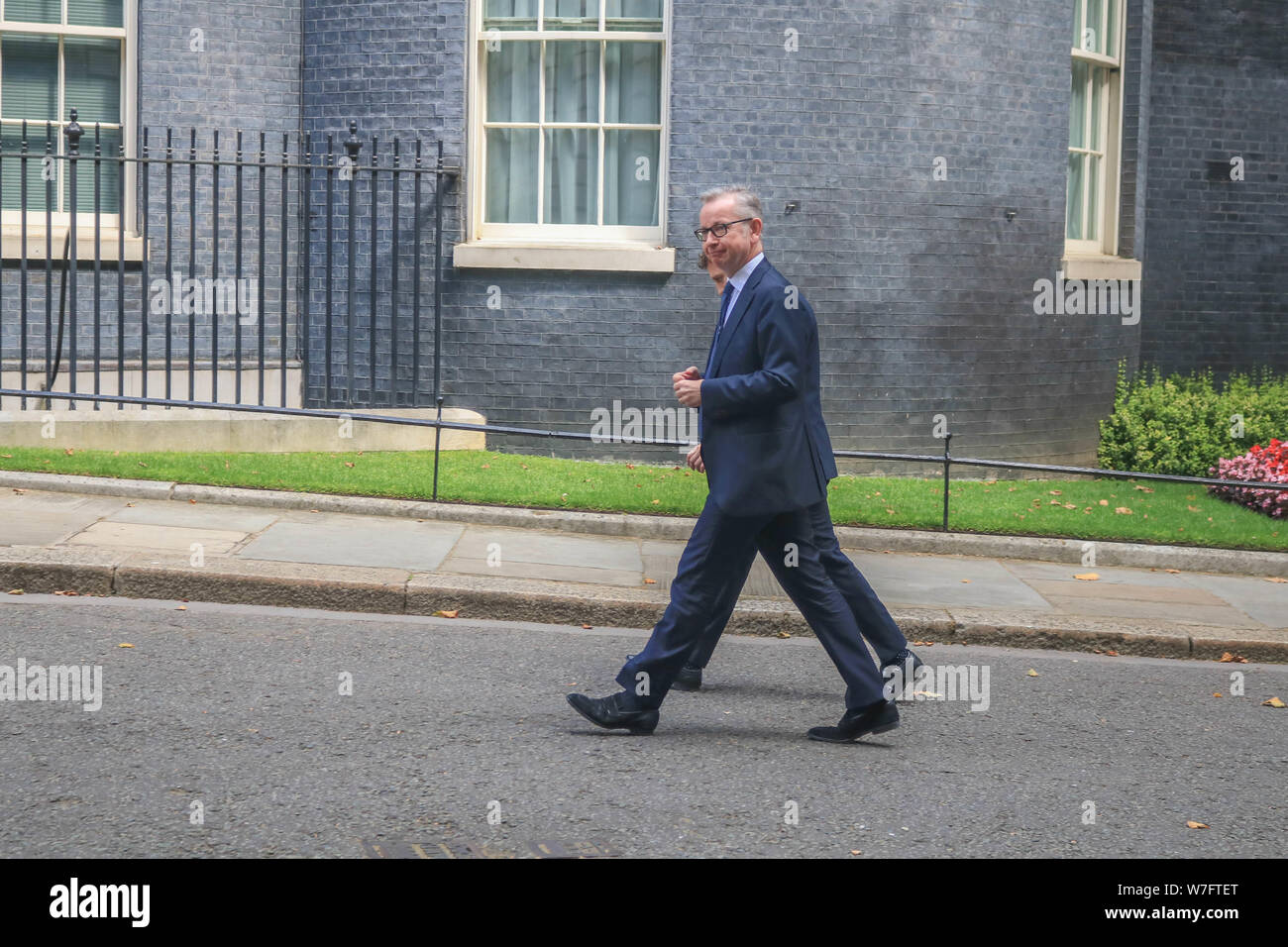 London, Großbritannien. 5. August 2019. Michael Gove, MP, Kanzler des Herzogtums Lancaster in der Downing Street. Credit: Amer ghazzal/Alamy leben Nachrichten Stockfoto