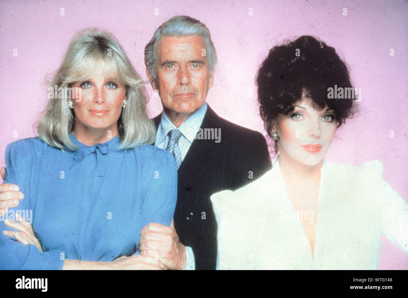 John forsythe, Linda Evans, Joan Collins, Dynastie, 80 s Stockfoto
