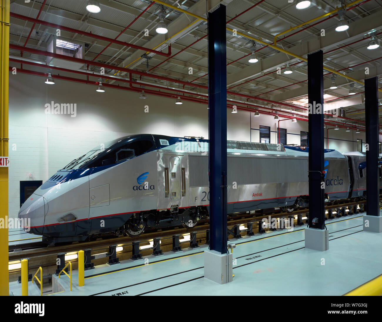 Neue Amtrak Acela Express Zug ist am Bombardier Werk in Barre, Vermont Stockfoto