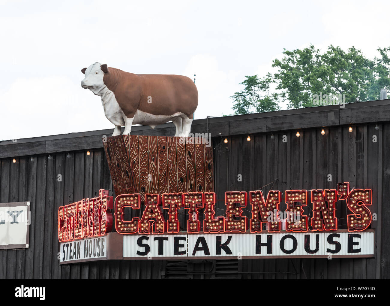 Apropos Werbung Schilder im Stockyards District von Fort Worth, Texas Stockfoto