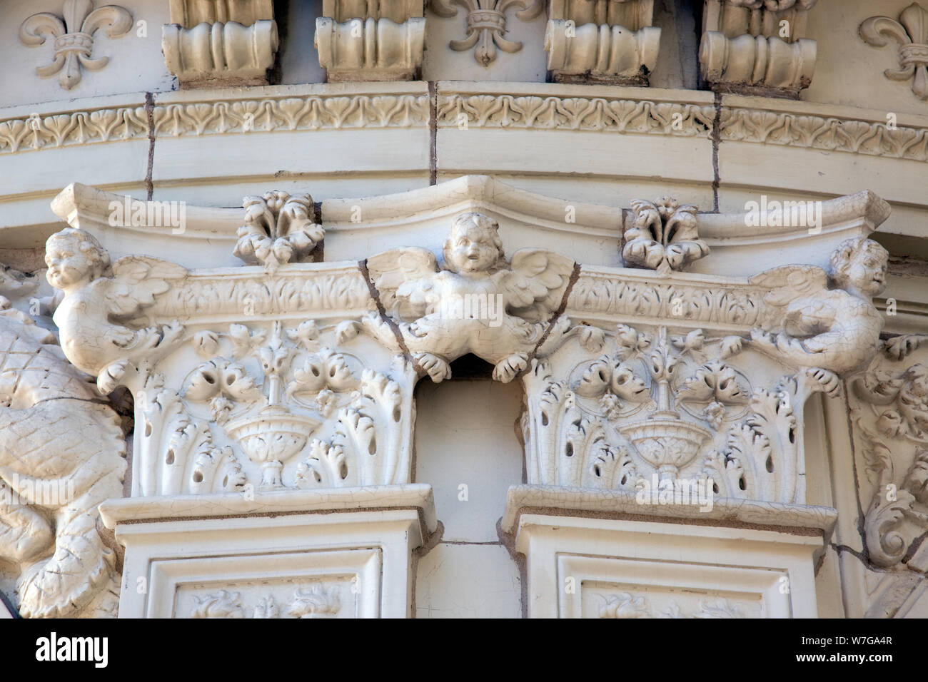 Architektonische Details über Wohnungen Gebäude, Connecticut Ave., NW, nahe der Innenstadt, Washington, D.C Stockfoto