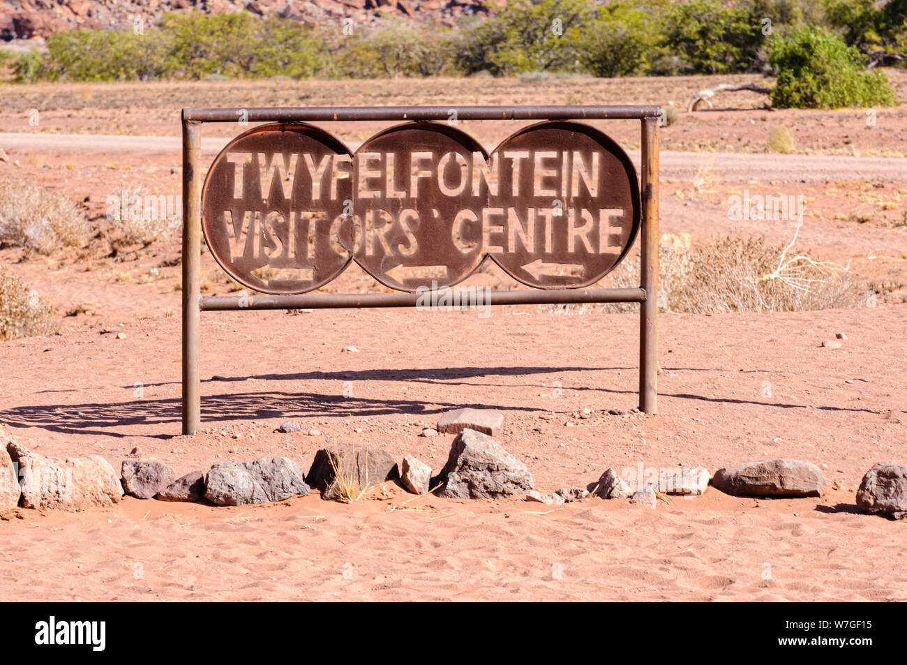 6000 Jahre alte Felszeichnungen von Tieren bei Twyfelfontein, Namibia Stockfoto