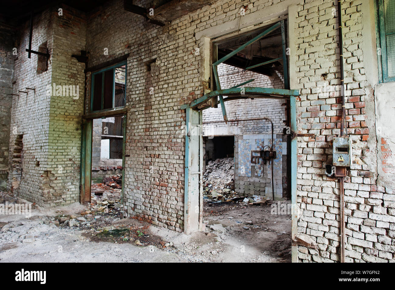 Industrial Interior eines alten, verlassenen Fabrik. Stockfoto