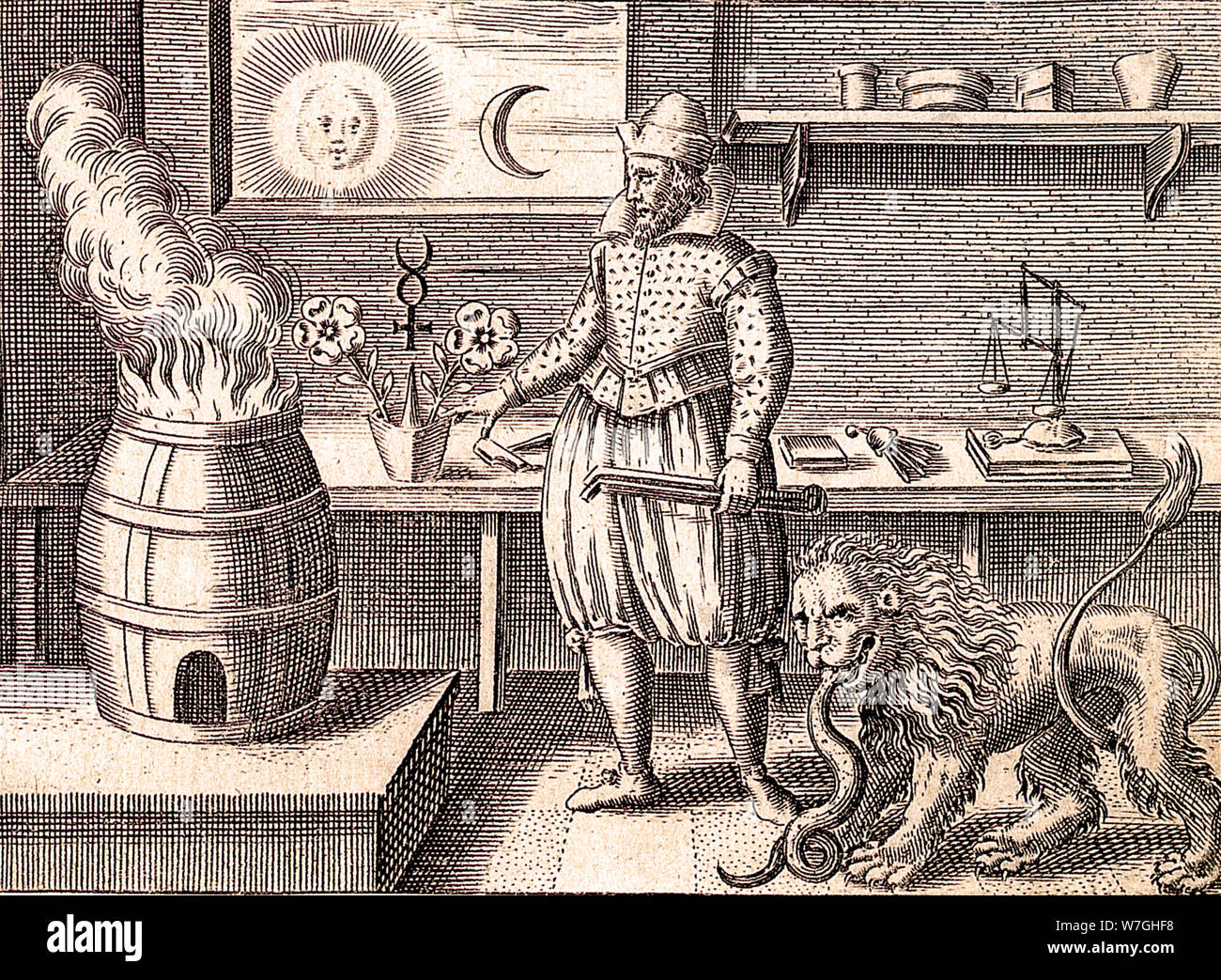 Viridarium chymicum figuris Cupro incisis adornatum, et poeticis picturis illustratum durch Daaniel Stolcius de Stolcenberg - 1624 Stockfoto