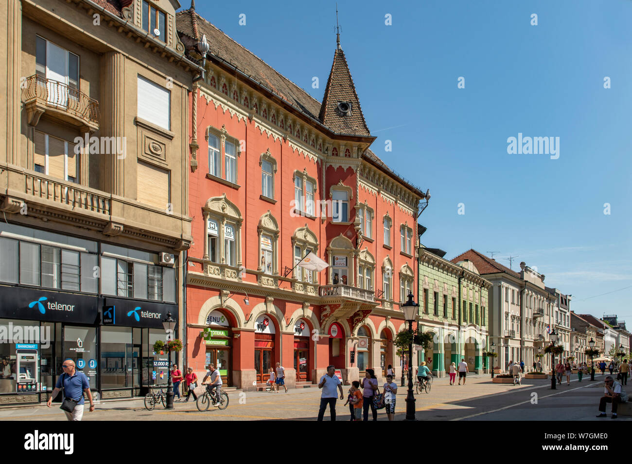 Gebäude auf dem Korzo, Subotica, Serbien Stockfoto