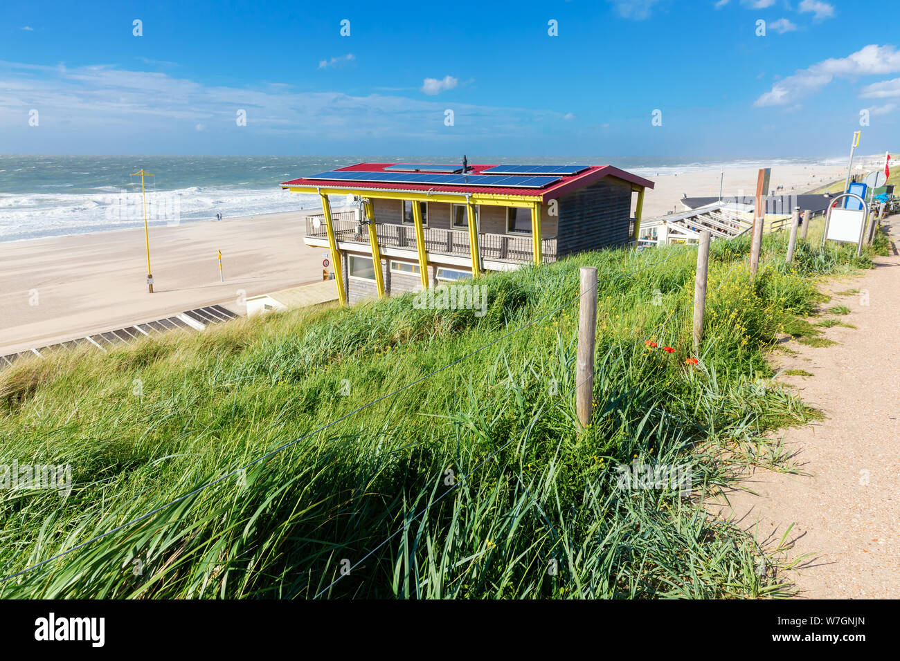 Bild der Strand an der Nordsee in Domburg, Niederlande Stockfoto