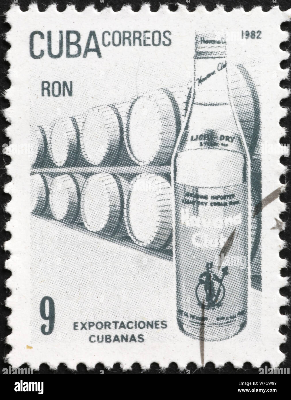 Kubanischen rum auf Briefmarke Stockfoto