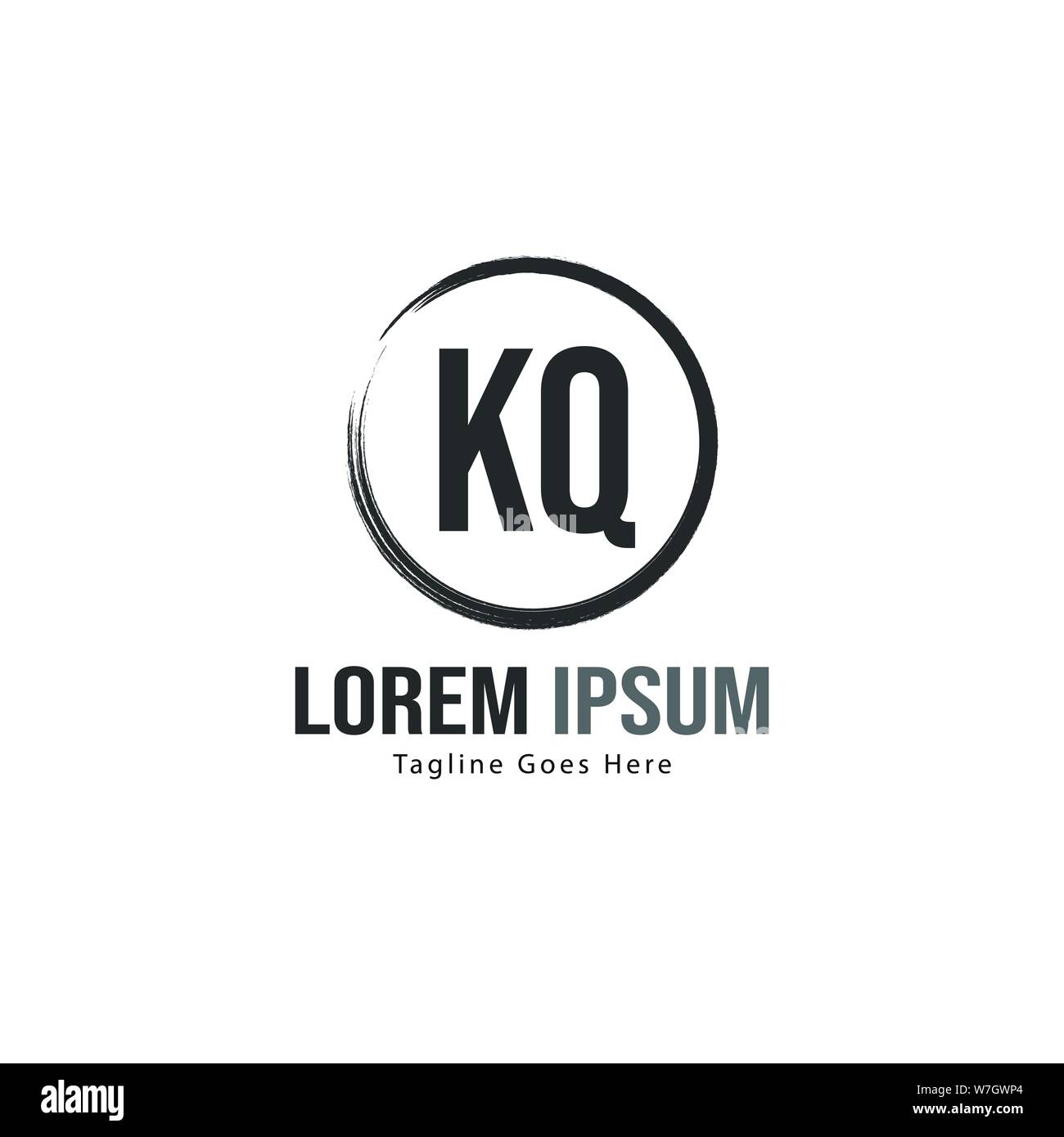 Erste KQ logo Vorlage mit modernen Rahmen. Minimalistische KQ schreiben logo Vector Illustration Design Stock Vektor