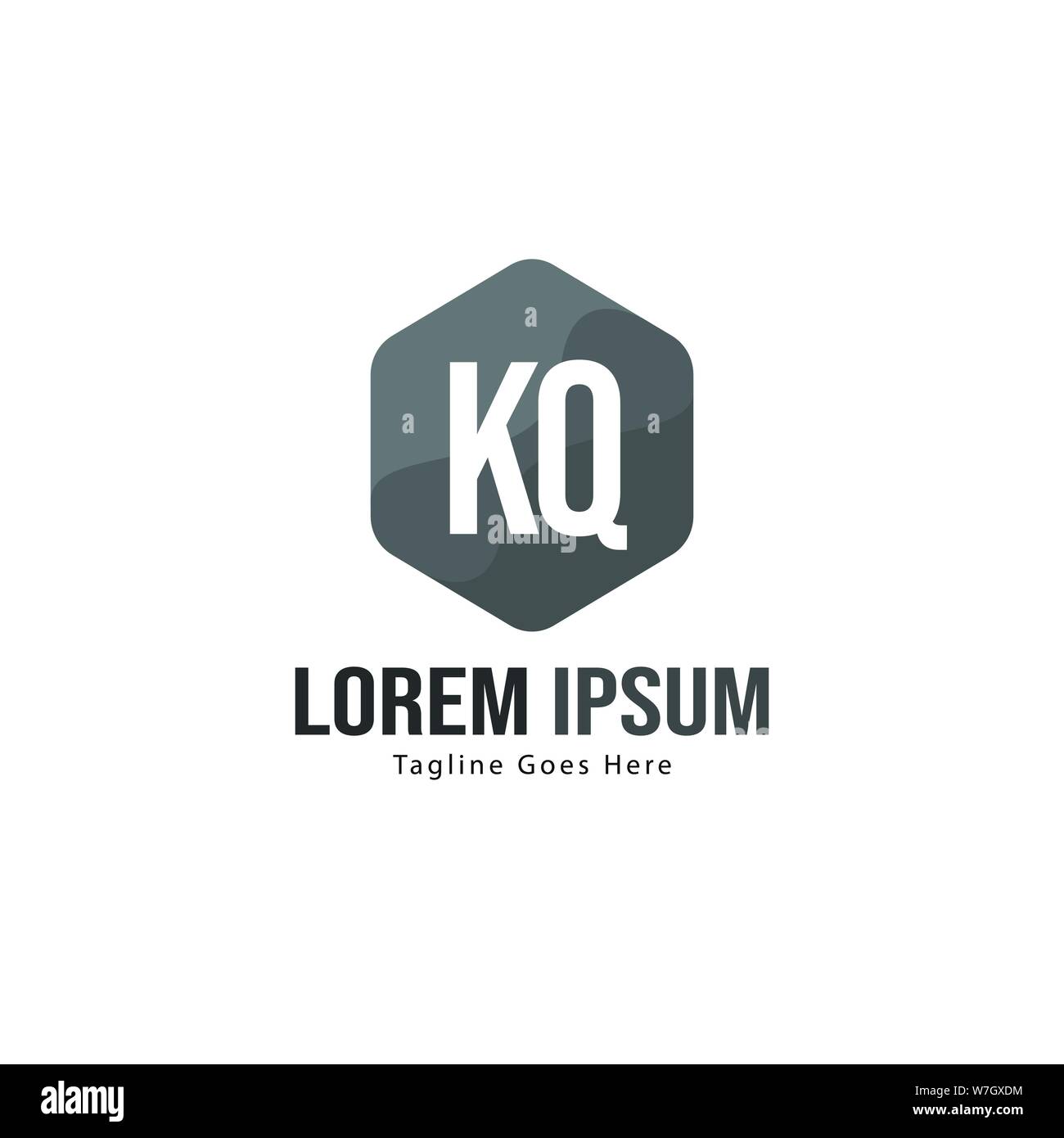 Erste KQ logo Vorlage mit modernen Rahmen. Minimalistische KQ schreiben logo Vector Illustration Design Stock Vektor