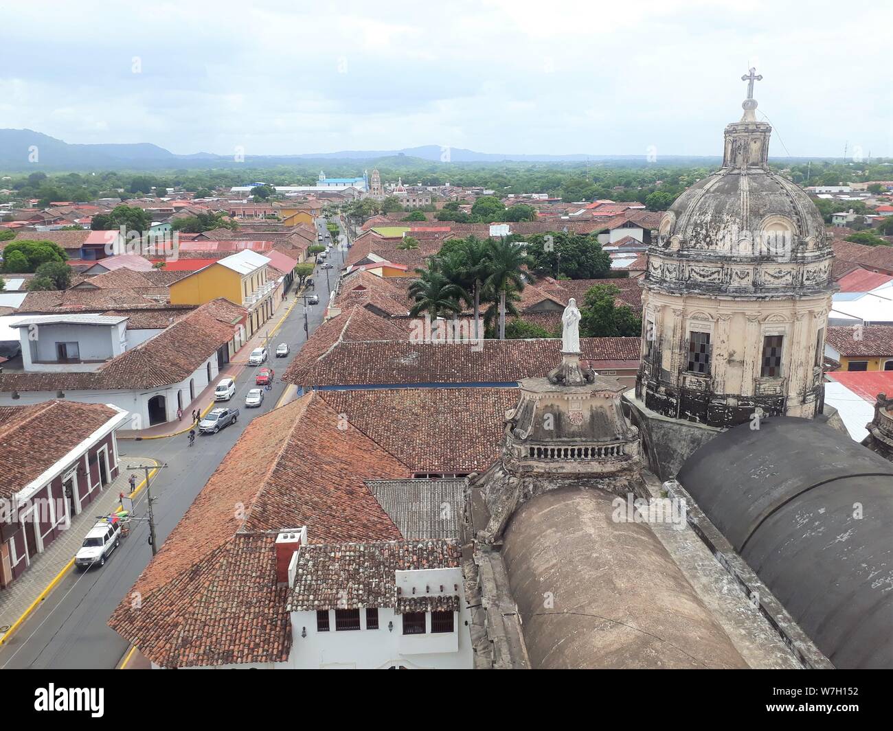 Granada, Nicaragua, Stadtzentrum, von der Iglesia de la Merced Stockfoto