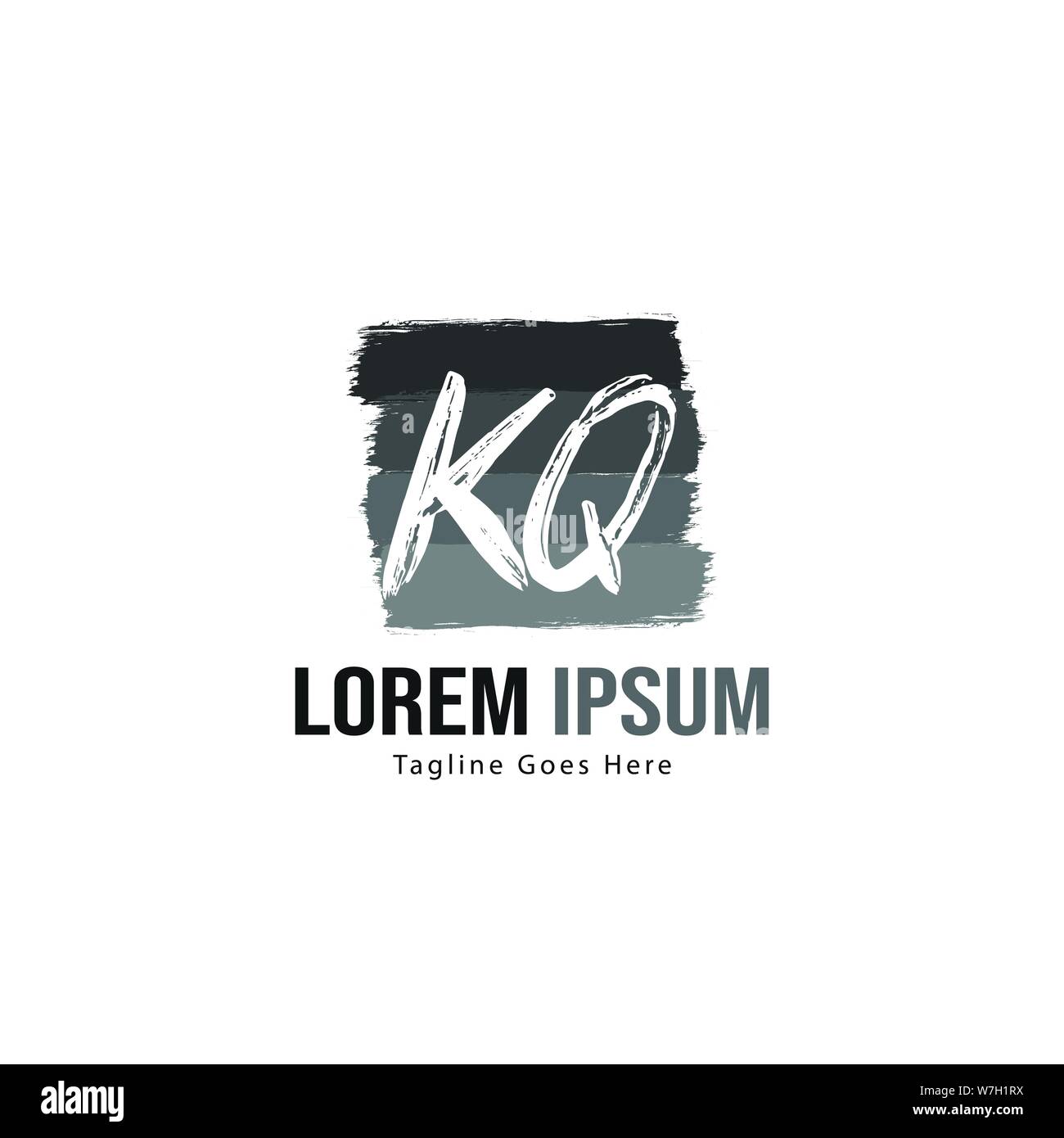 Erste KQ logo Vorlage mit modernen Rahmen. Minimalistische KQ schreiben logo Vector Illustration Design Stock Vektor