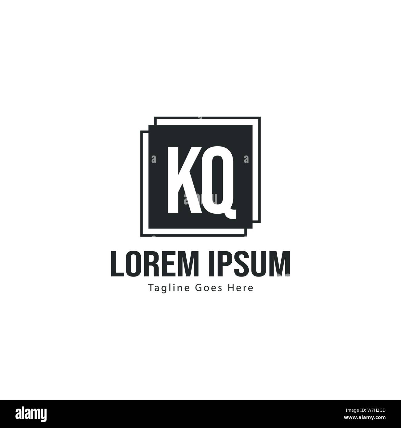 Erste KQ logo Vorlage mit modernen Rahmen. Minimalistische KQ schreiben logo Vector Illustration Design Stock Vektor