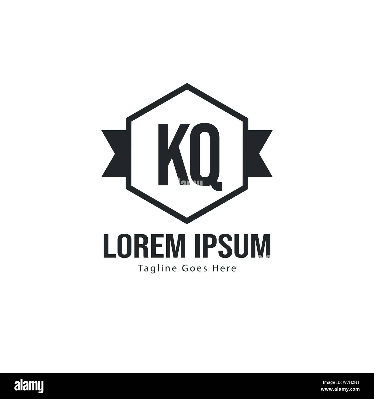 Erste KQ logo Vorlage mit modernen Rahmen. Minimalistische KQ schreiben logo Vector Illustration Design Stock Vektor