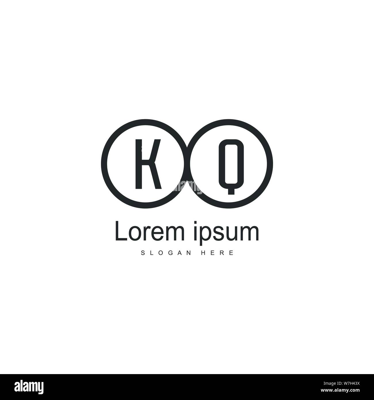 Erste KQ logo Vorlage mit modernen Rahmen. Minimalistische KQ schreiben logo Vector Illustration Design Stock Vektor