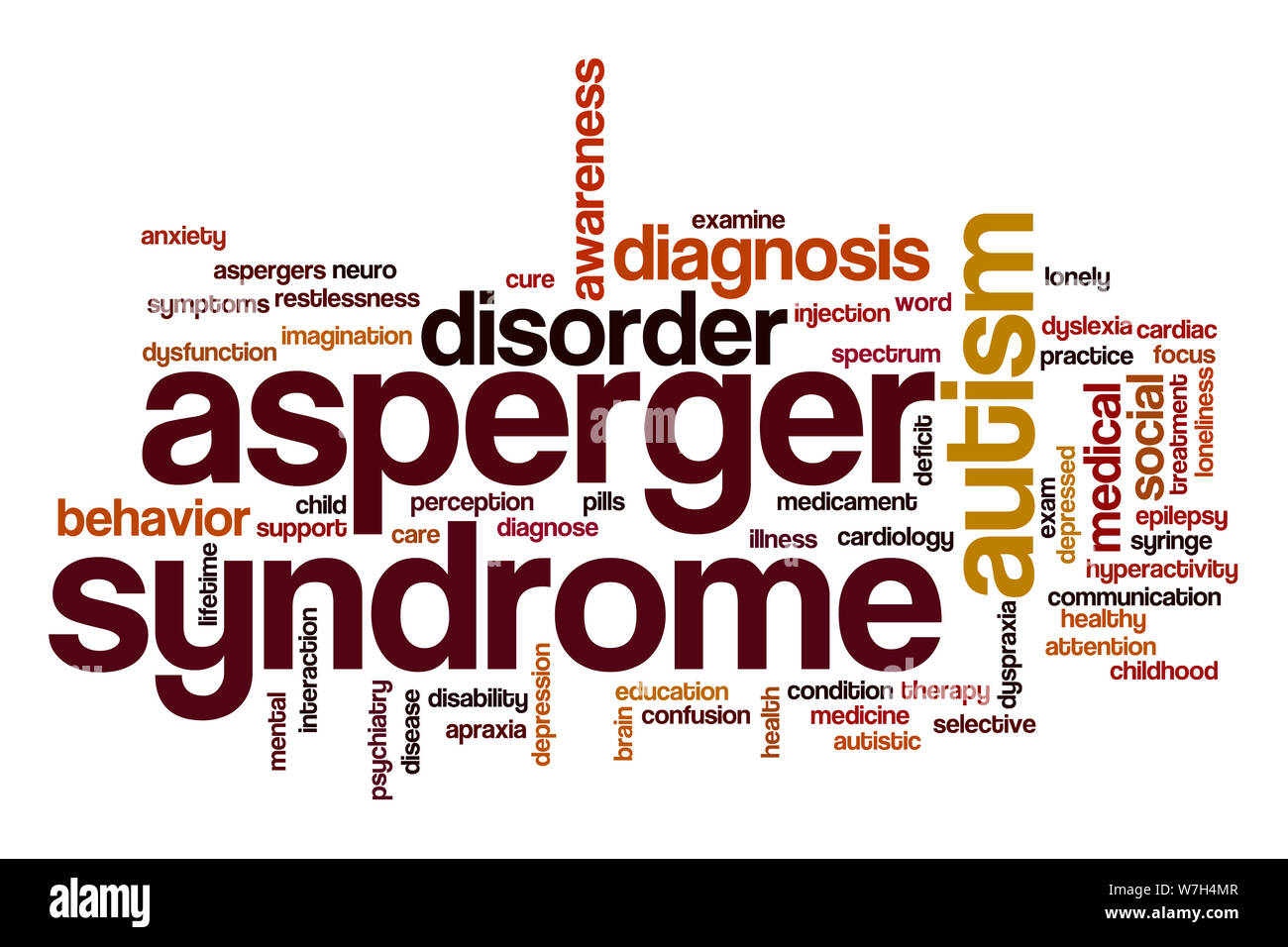 Asperger Syndrom Wort cloud Stockfoto