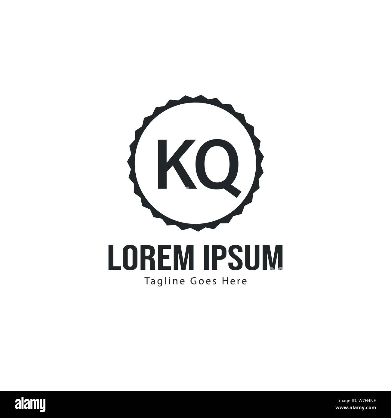 Erste KQ logo Vorlage mit modernen Rahmen. Minimalistische KQ schreiben logo Vector Illustration Design Stock Vektor
