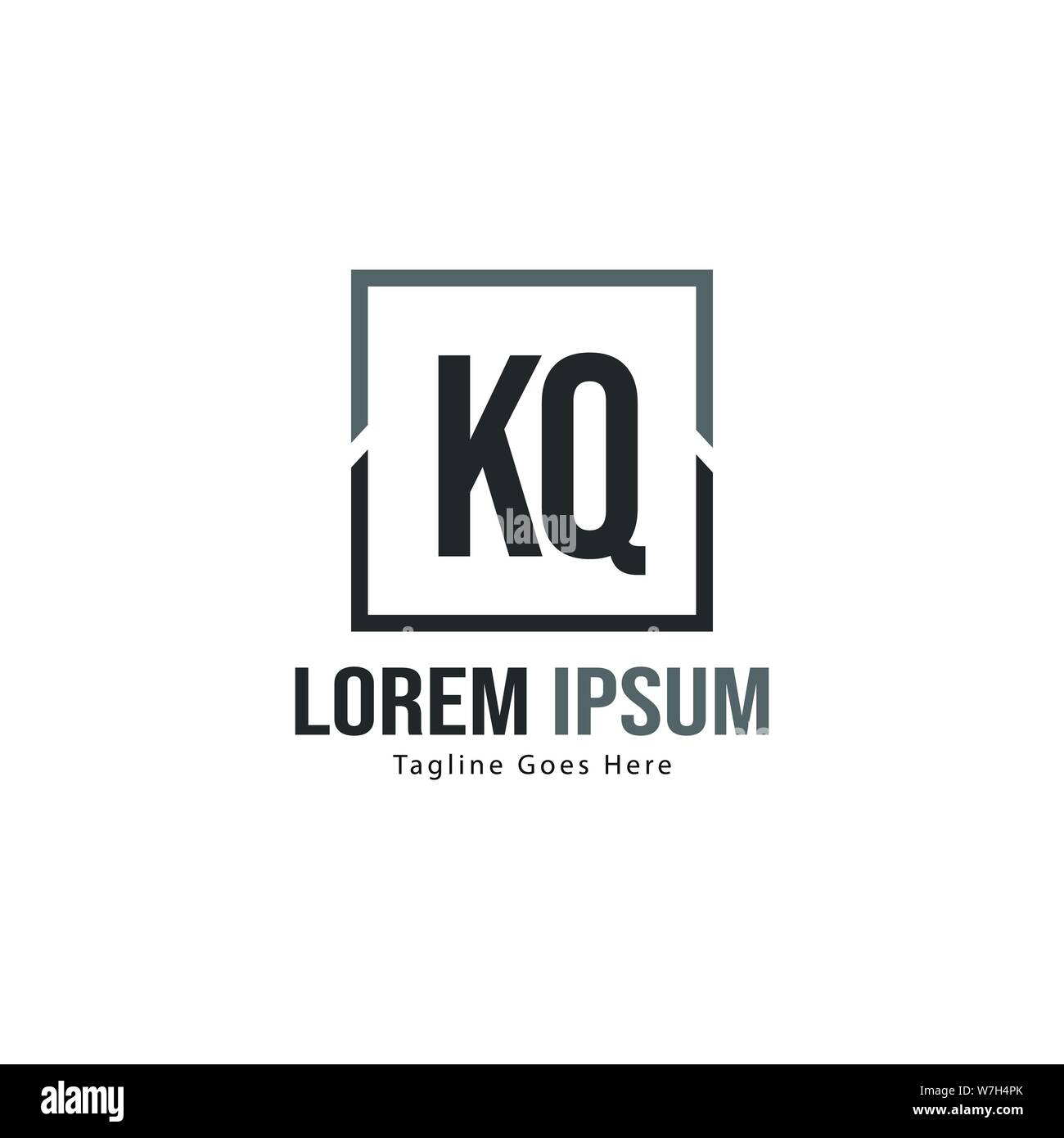 Erste KQ logo Vorlage mit modernen Rahmen. Minimalistische KQ schreiben logo Vector Illustration Design Stock Vektor