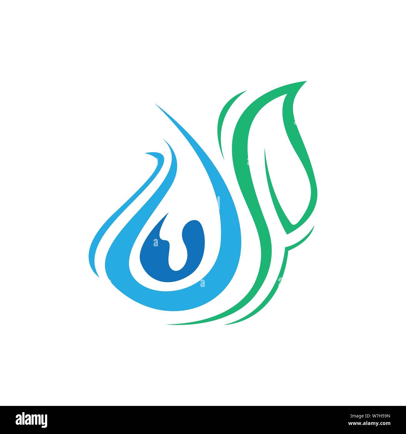 Wasser und Blatt Natur abstraktes Element Ökologie Umwelt Logo Design Template Stock Vektor