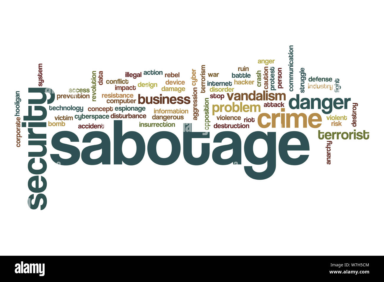 Sabotage Wort cloud Konzept Stockfoto