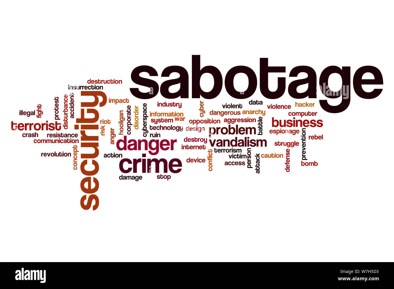 Sabotage Wort cloud Konzept Stockfoto
