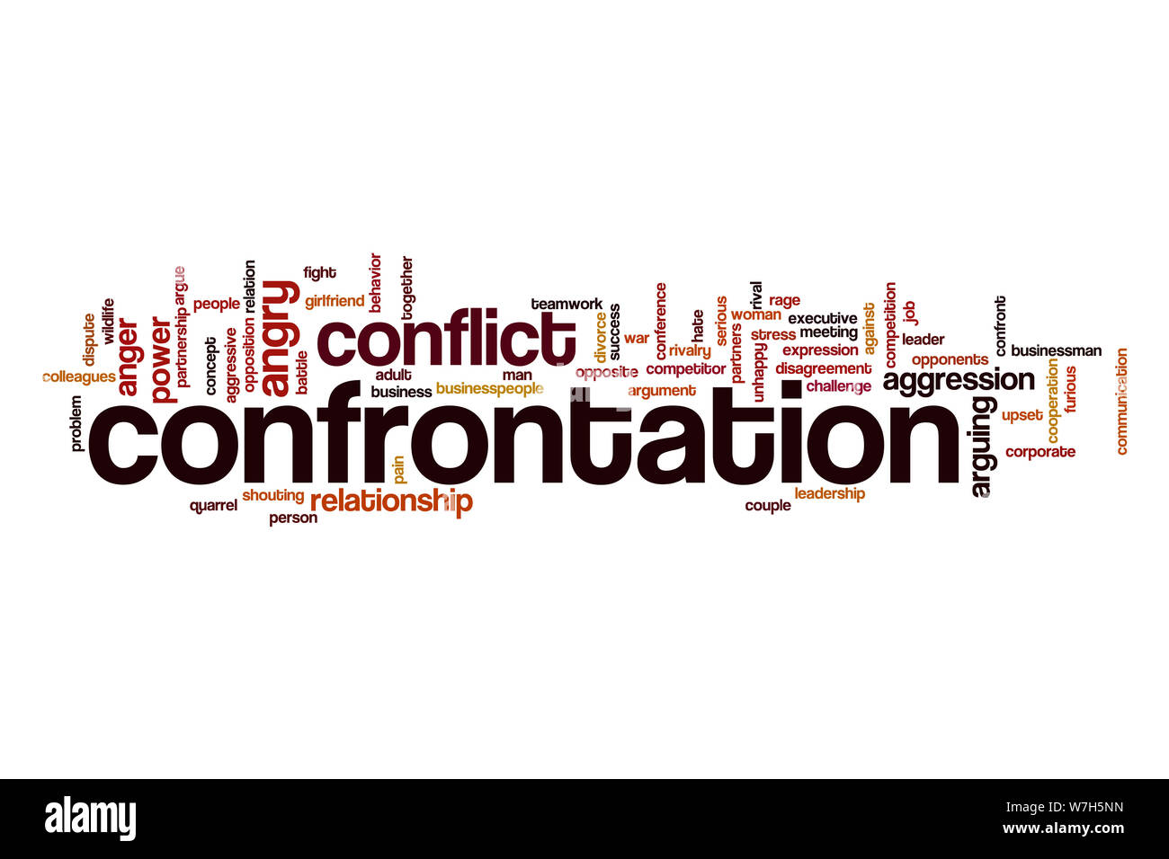 Konfrontation Wort cloud Konzept Stockfoto
