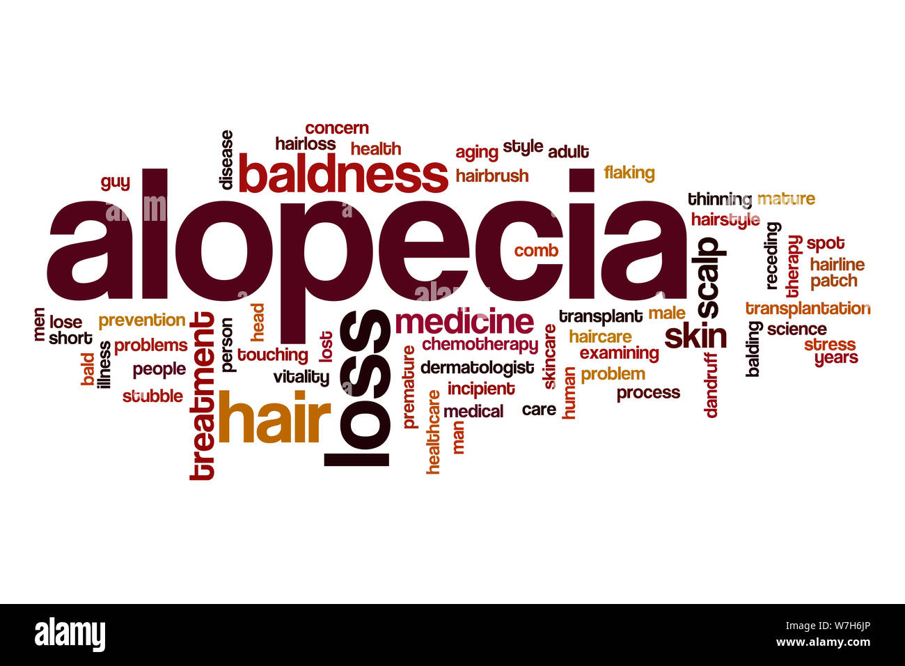 Alopezie Wort cloud Konzept Stockfoto