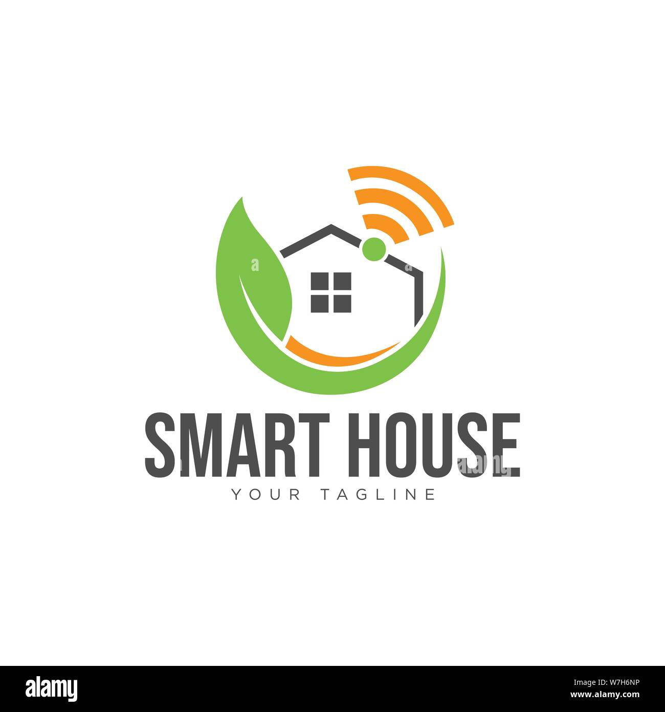 Eco Smart Automation House Umwelttechnik Logo Design Vector Illustration Stock Vektor