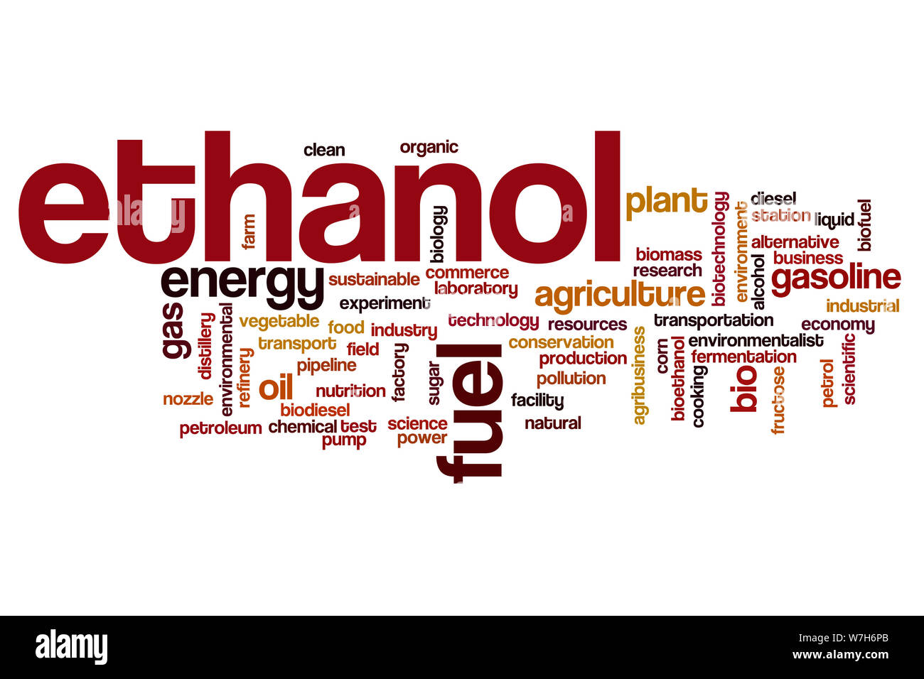 Ethanol Wort cloud Konzept Stockfoto