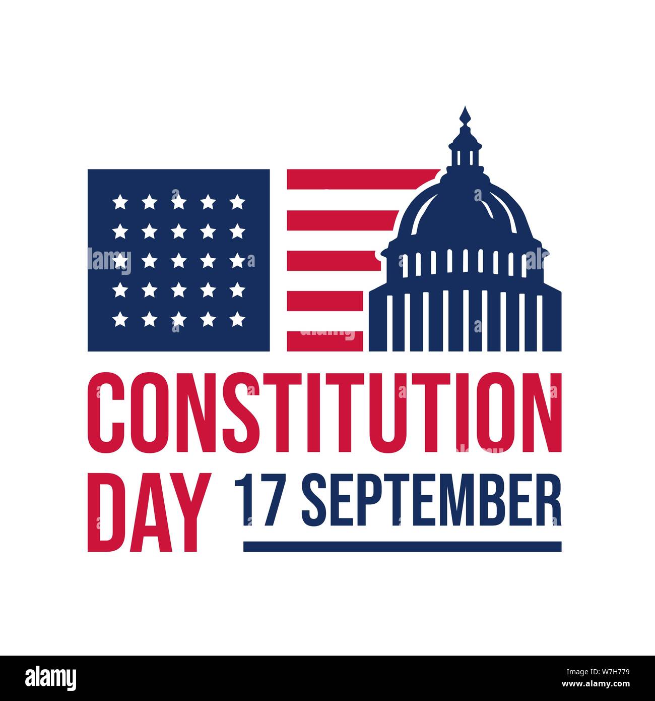 Amerikanische Verfassung Tag nationalen Tag der Amerika logo badge Vektor auf weißem Hintergrund Stock Vektor