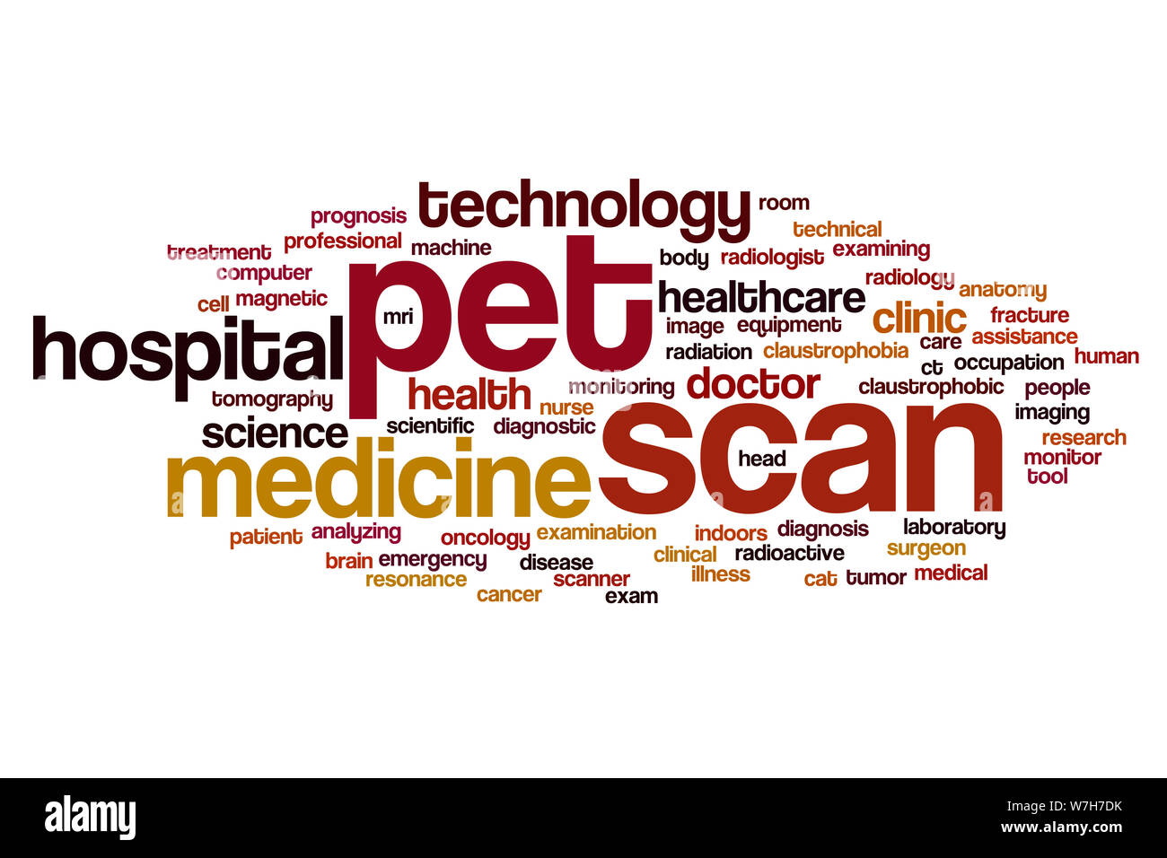 Wort Wolke Konzept PET-Scan Stockfoto