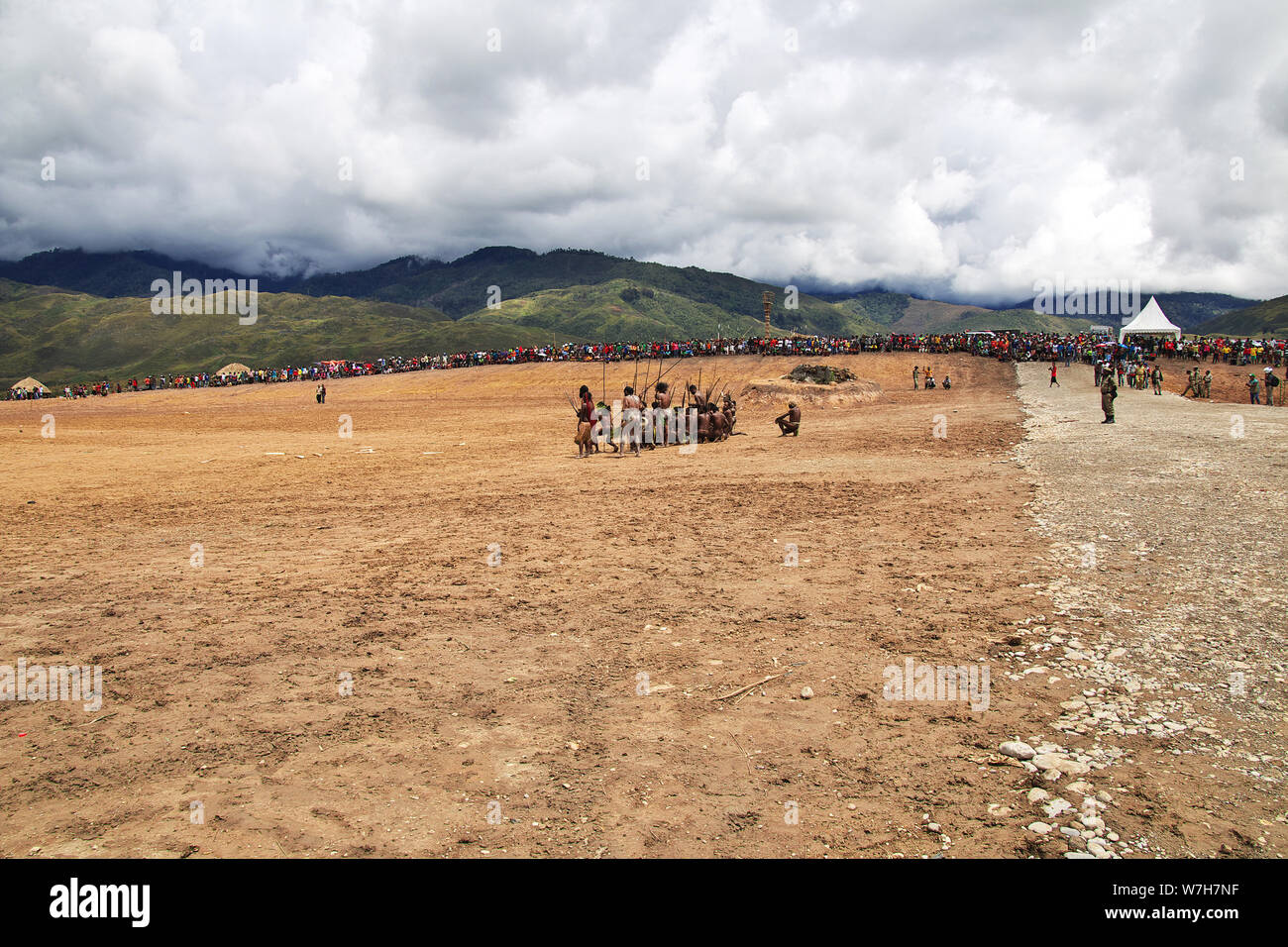 Wamena/Papua, Indonesien - 09 Aug 2016. Nationale Festival der lokalen Stämme in Wamena Stadt, Papua Stockfoto