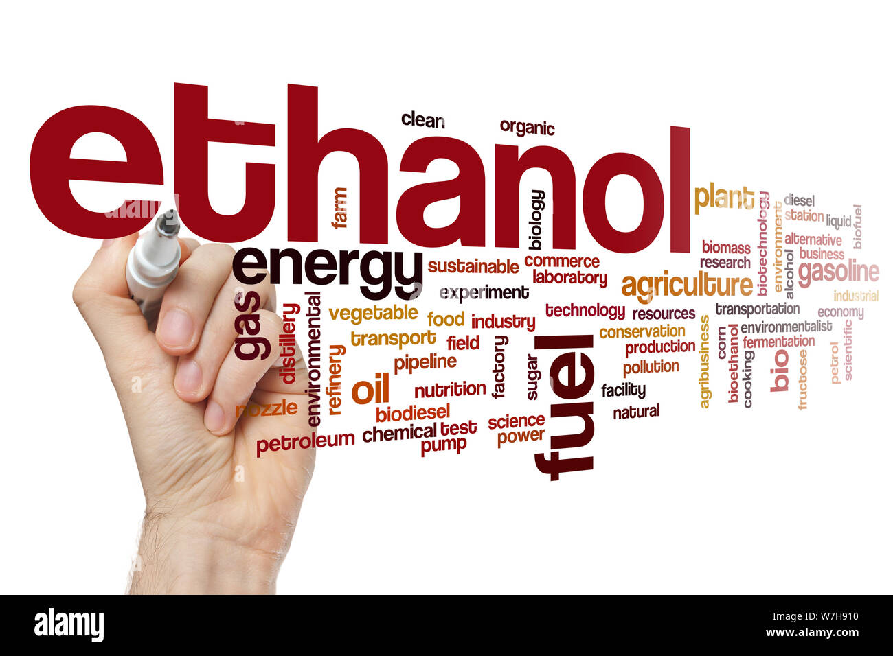 Ethanol Wort cloud Konzept Stockfoto