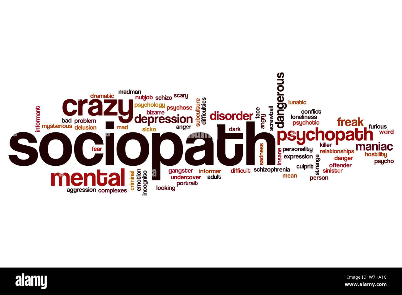 Soziopath Wort cloud Konzept Stockfoto