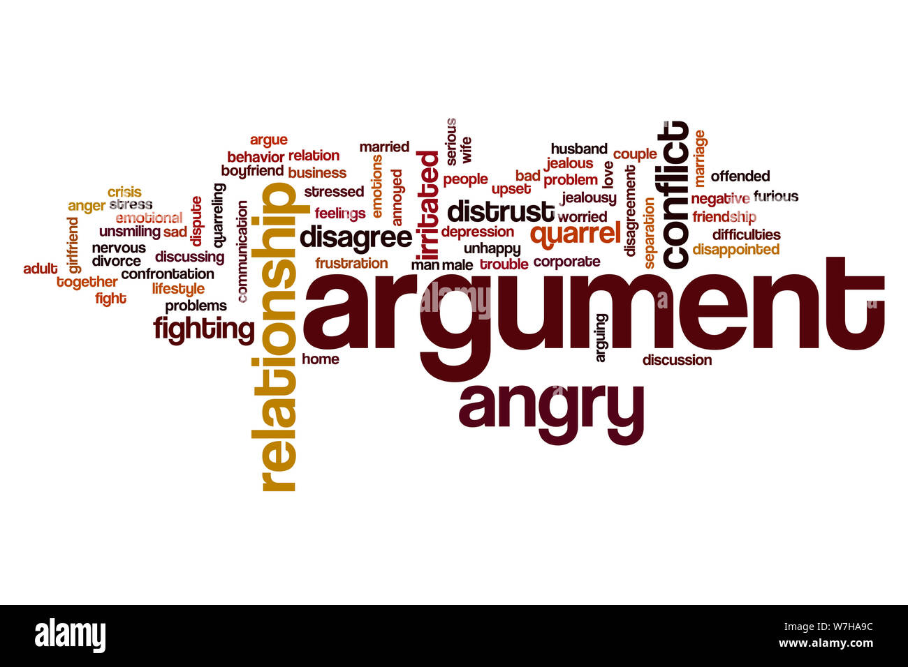Argument Wort cloud Konzept Stockfoto