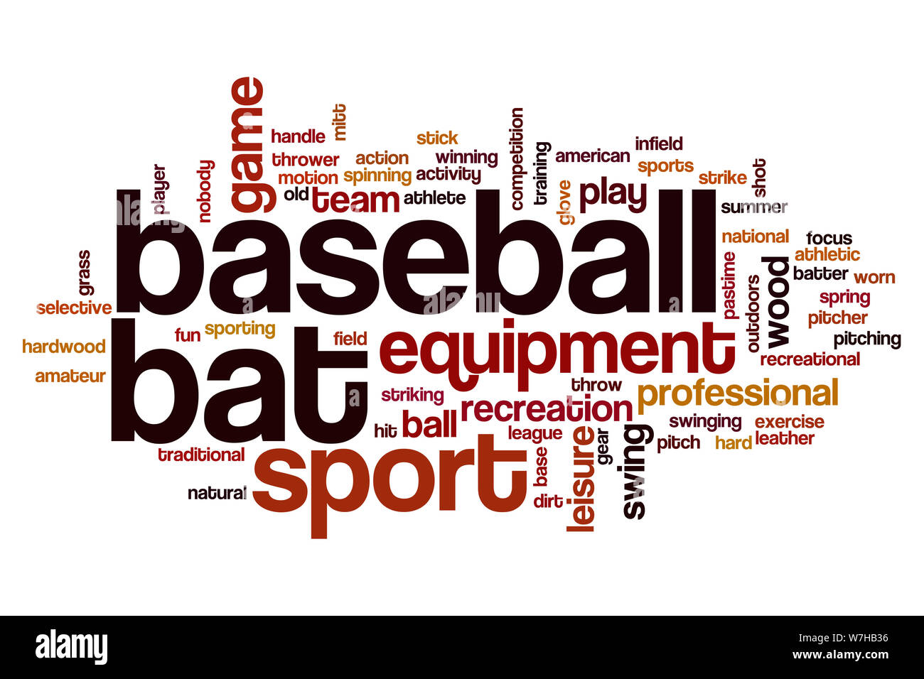 Baseballschläger Wort cloud Konzept Stockfoto