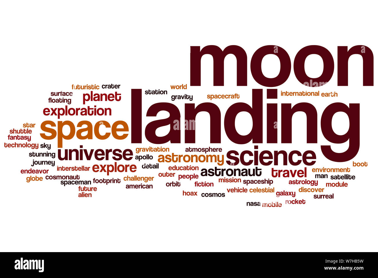 Mondlandung Wort cloud Konzept Stockfoto