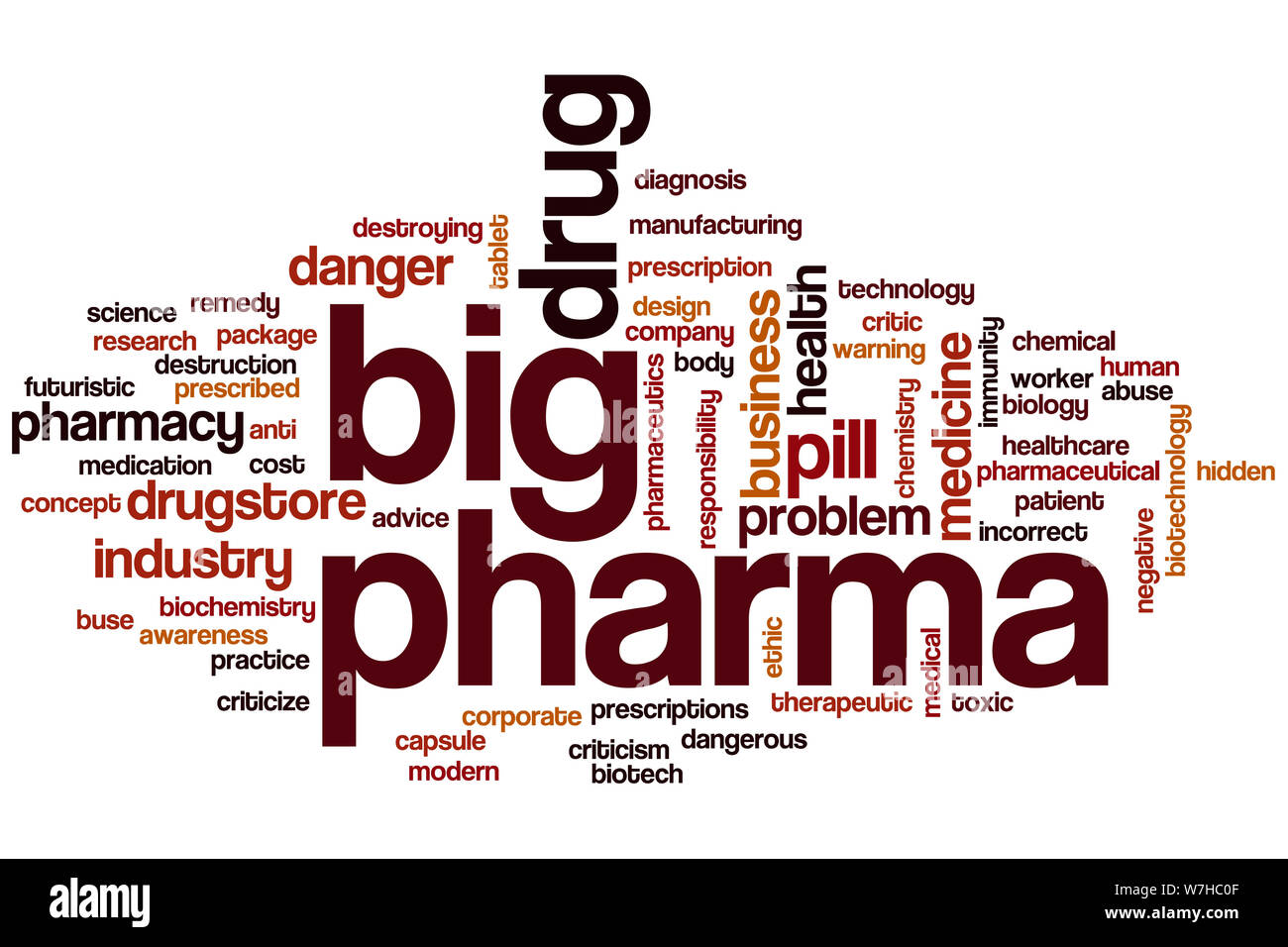 Big Pharma Wort cloud Konzept Stockfoto