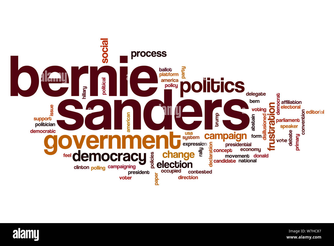Bernie Sanders Wort cloud Konzept Stockfoto