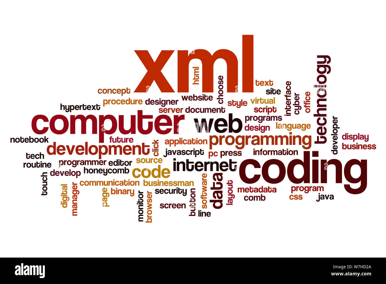 XML Word cloud Konzept Stockfoto