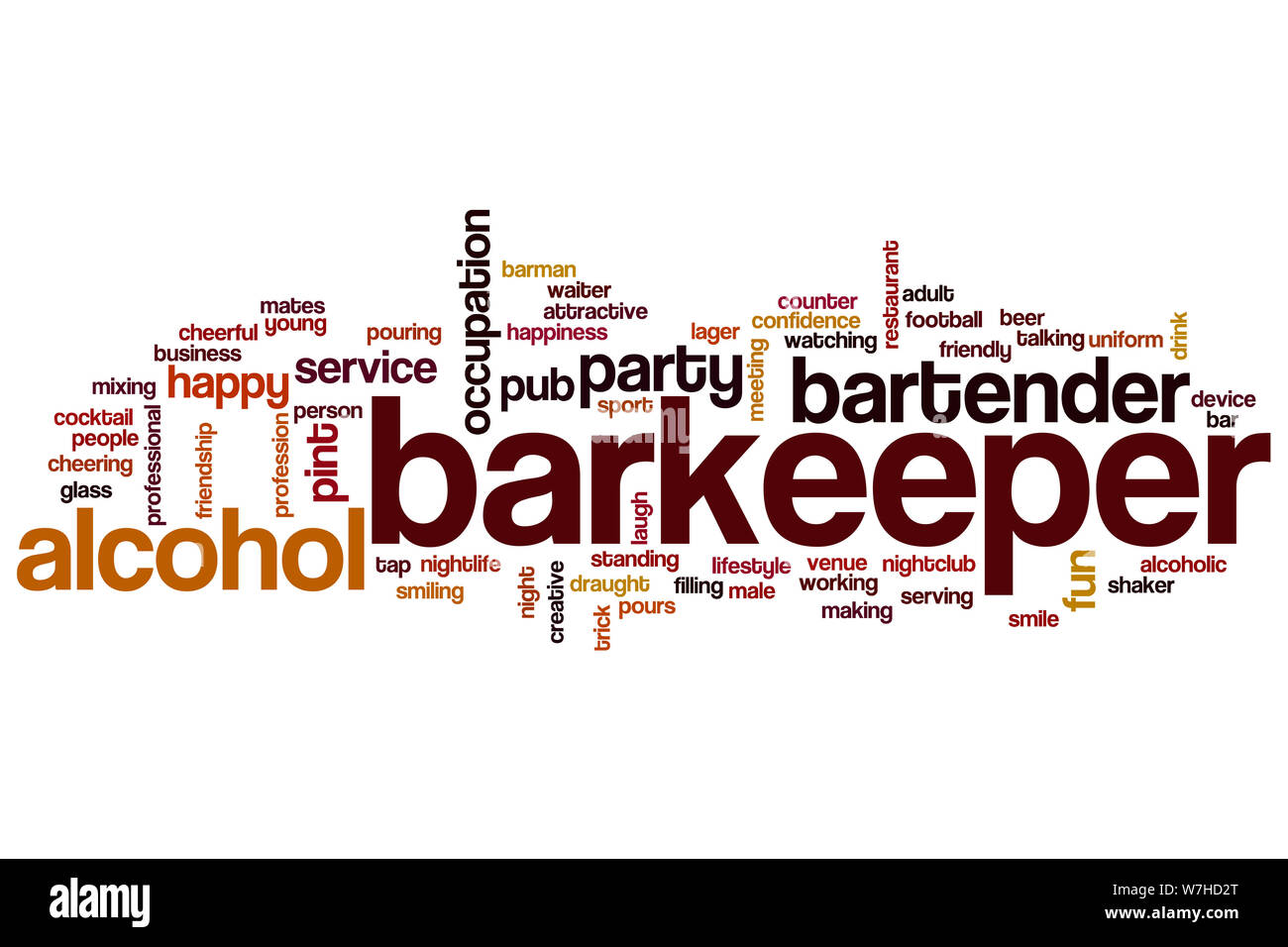 Barkeeper Wort cloud Konzept Stockfoto
