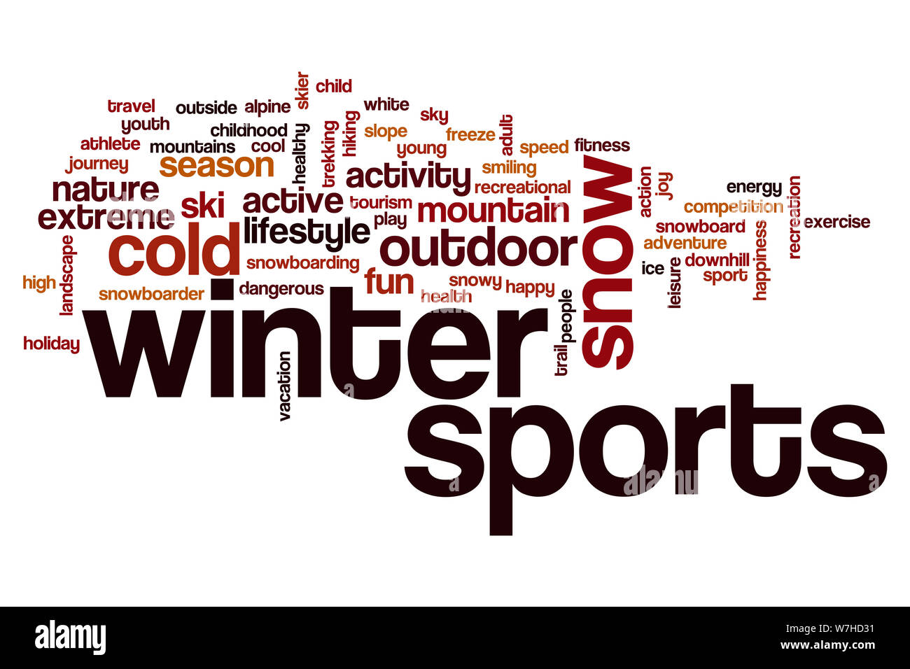 Wintersport Wort cloud Konzept Stockfoto