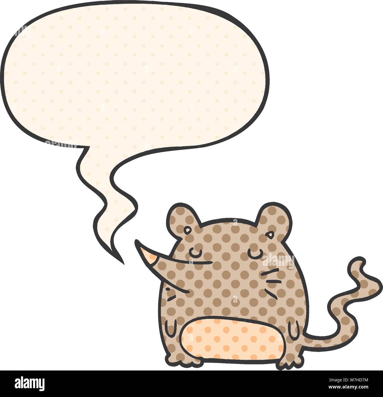 Cartoon Maus mit Sprechblasen im Comic Stil Stock Vektor