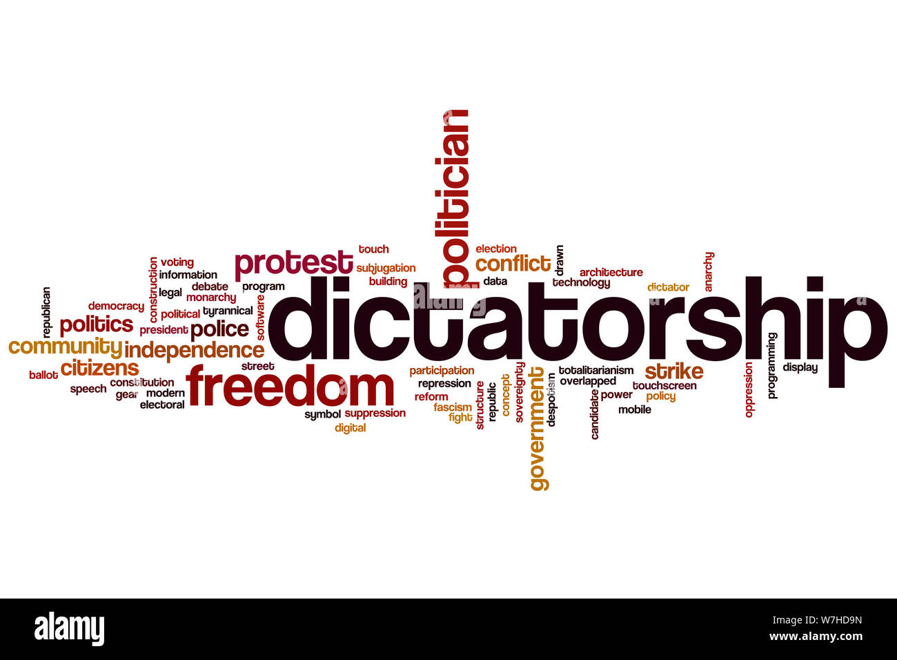 Diktatur Wort cloud Konzept Stockfoto