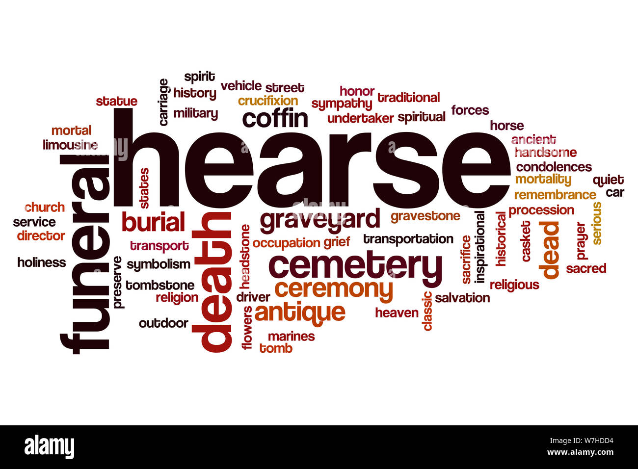 Leichenwagen Wort cloud Konzept Stockfoto