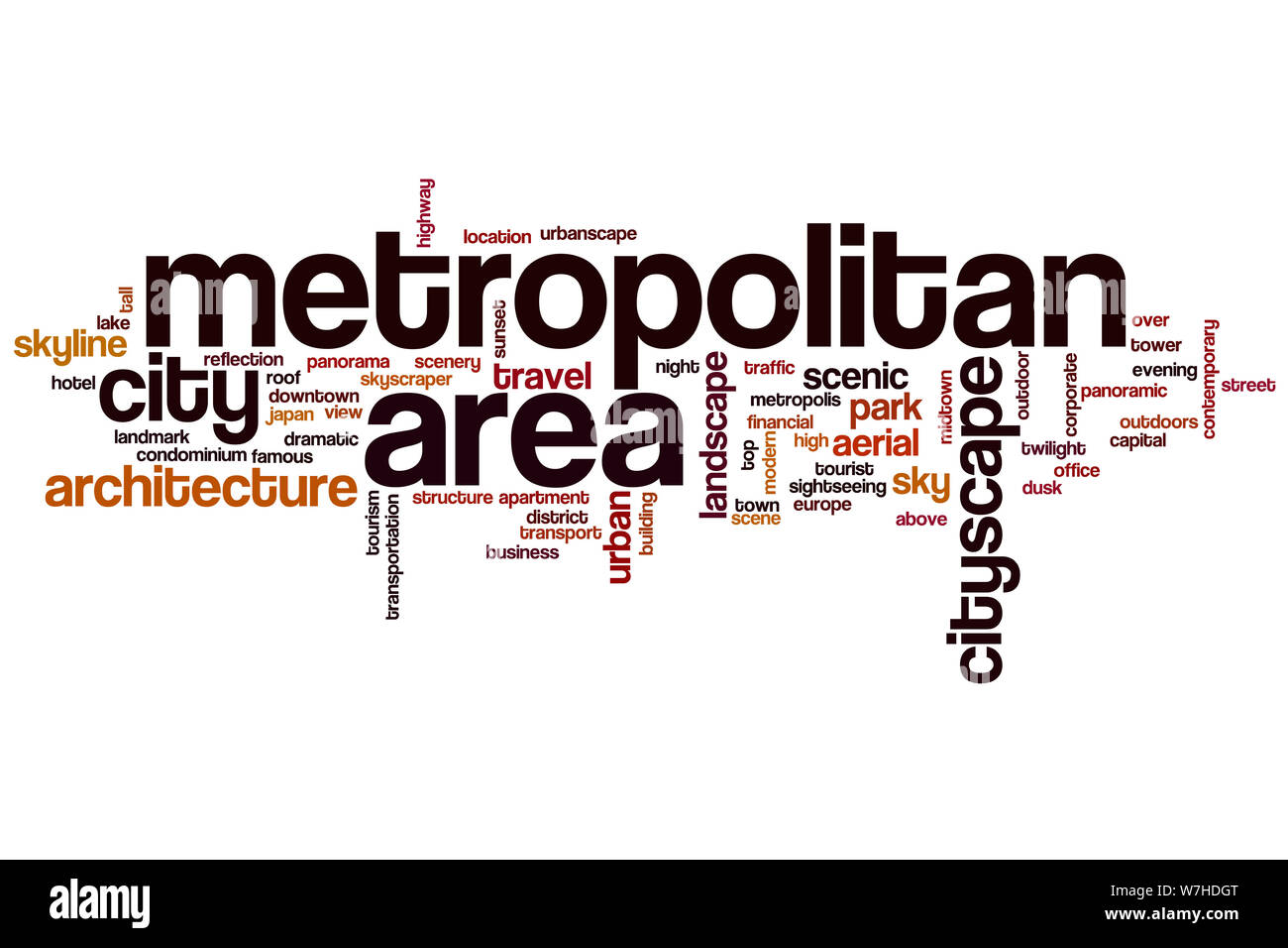 Metropolregion Wort cloud Konzept Stockfoto