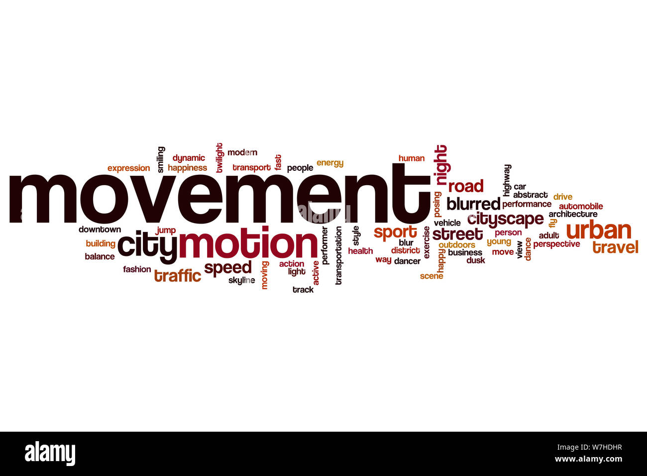 Bewegung Wort cloud Konzept Stockfoto