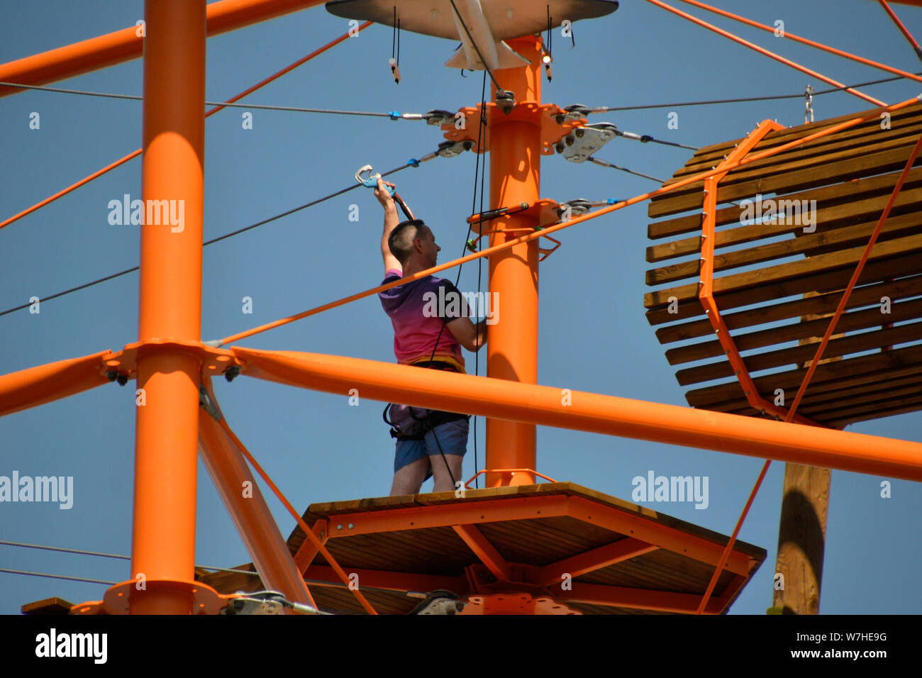 Höhe 44 Highwire, Skegness Skegness, Lincolnshire, Großbritannien. Sommer 2019 eröffnet Stockfoto