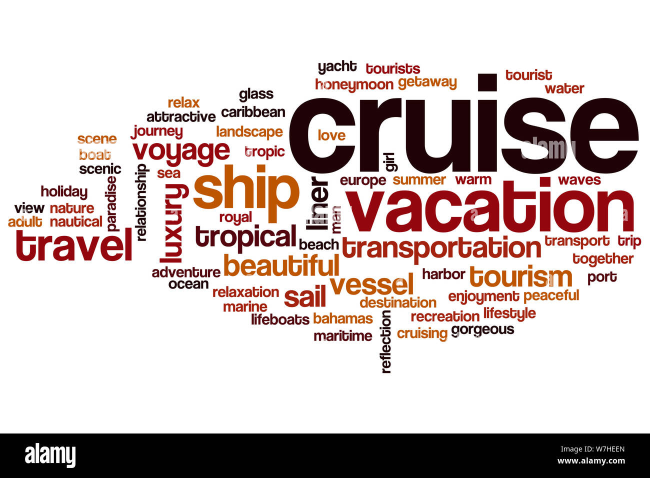 Kreuzfahrt Wort cloud Konzept Stockfoto