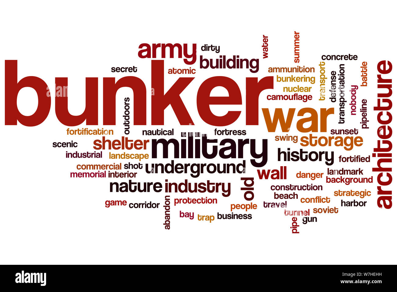 Bunker Wort cloud Konzept Stockfoto